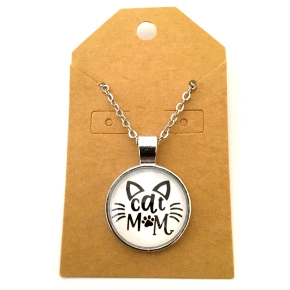 New Cat Mom Cabochon Necklace - Picture 1 of 1